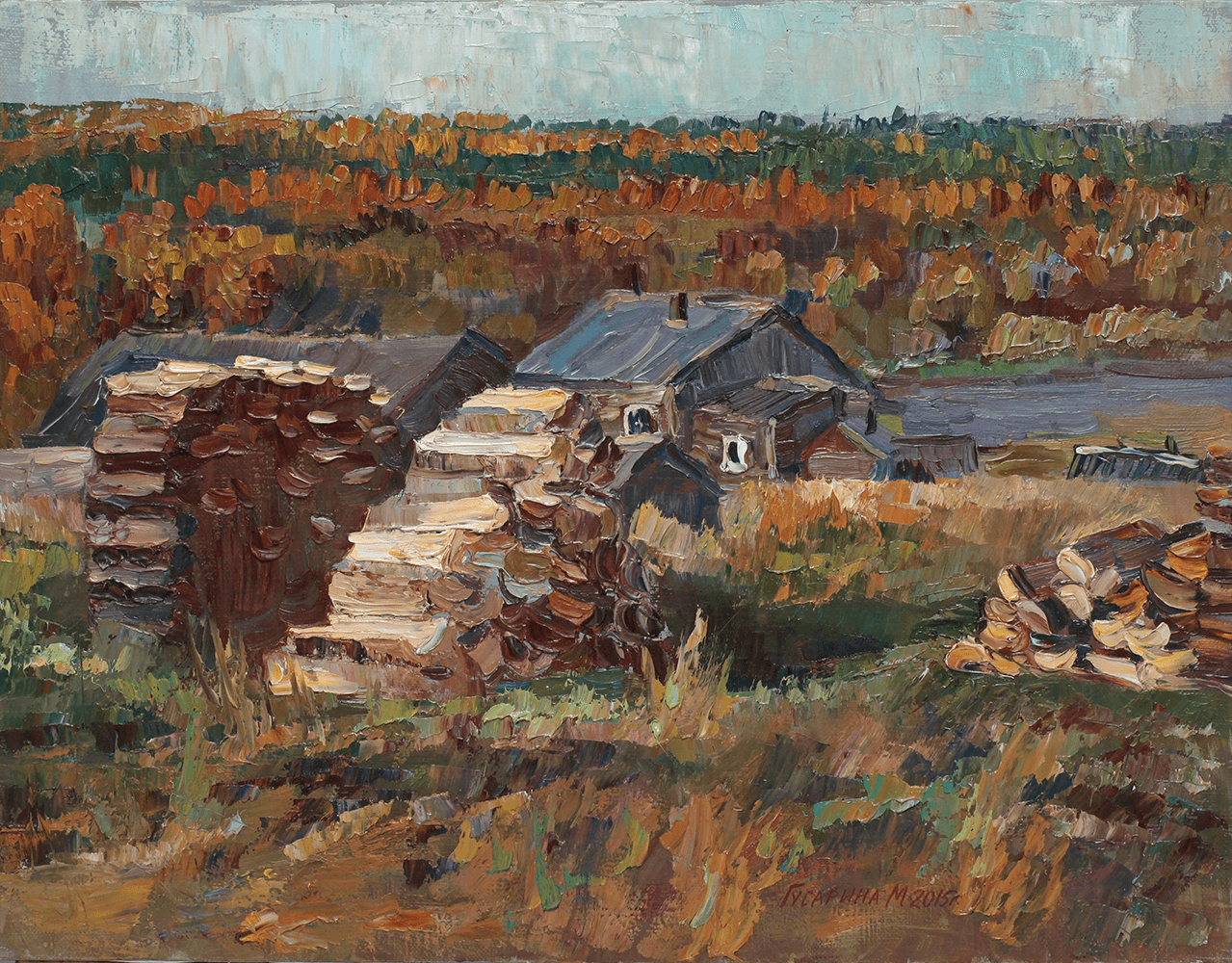 Поленница. Север. 2015 ( холст, масло ) 40х45 см